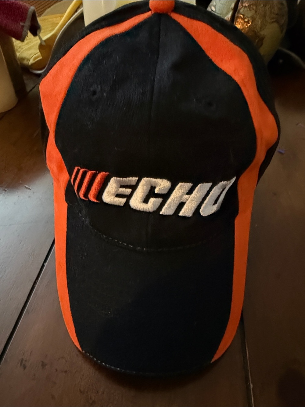 Echo Black and Orange Logo Baseball Cap